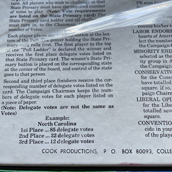 Campaign Board Game Special Republican Convention Edition 1984 Dallas 2-6 Player - Picture 7 of 12